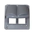 Sigma Electric Electrical Box Cover, 2 Gang, Square, Non-Metallic, GFCI, Duplex and Round Receptacle 14180